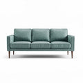 Bank in turquoise stof met houten poten afmetingen 200 x 85 x 75cm