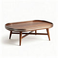 Houten salontafel met afgeronde rand 120 x 60 x 40cm bruin