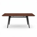 Eetkamertafel van hout met metalen poten in bruin 160 x 80 x 75cm
