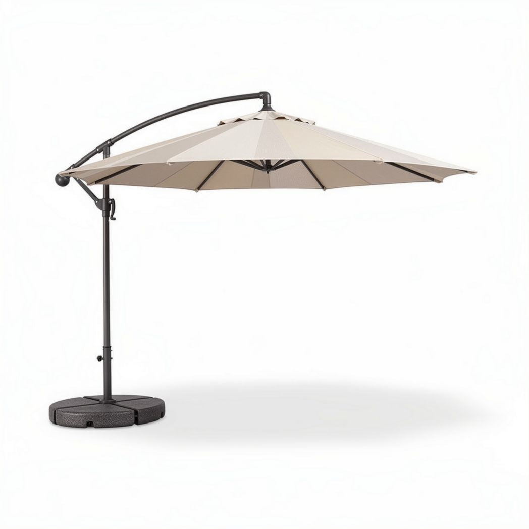 Parasols met een draaibare arm in beige 250 x 300 x 250 cm van aluminium